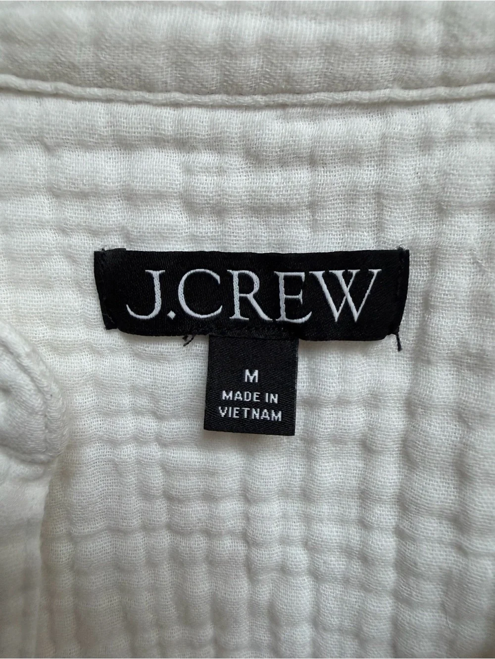 J. Crew Cream Button-Neck Gauze Blouse